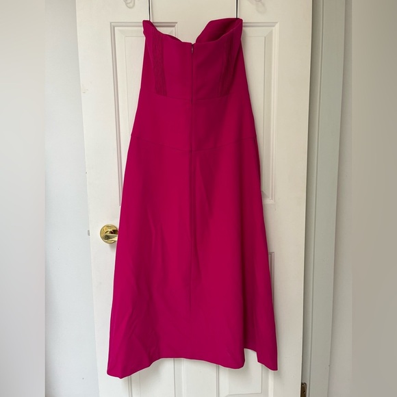 NWT ZARA Fuchsia Strapless Sweetheart Neckline Midi Dress L Blogger Favorite - Picture 8 of 14